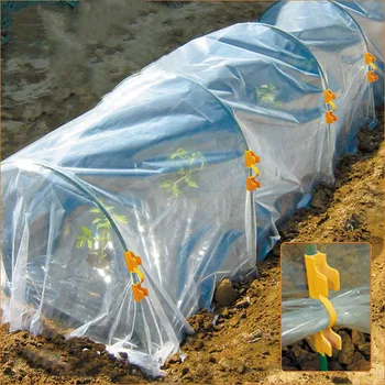

10pcs/lot Plastic Pipe Clamp Connectors Greenhouse Film Cover buckle Insect Net Sunshade Net Fixing Clip Home Garden Tools