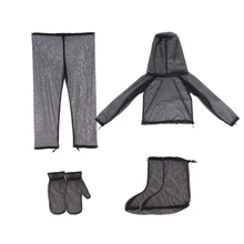 Уличная одежда от насекомых, Противомоскитный костюм, куртка, митенки, штаны, носки, сетчатая пряжа, сетчатая ткань M/160-175 см