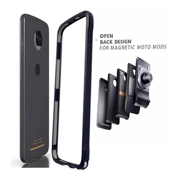 Перейти на Алиэкспресс и купить Для moto z2 play чехол z3 play бампер чехол из алюминиевого сплава рамка чехол подходит для moto mods для moto z4 z3 z2 play z2 Force чехол