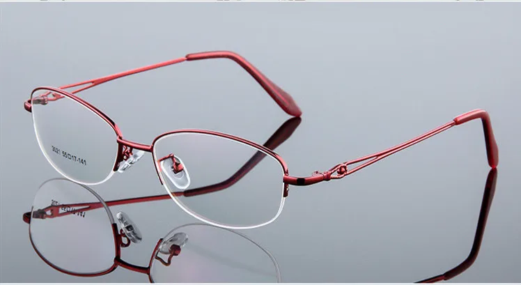 Women Optical Titanium Alloy Eyeglasses Frame for Men Eyewear Flexible Temples Legs IP Electroplating Alloy Spectacles - Цвет оправы: Red