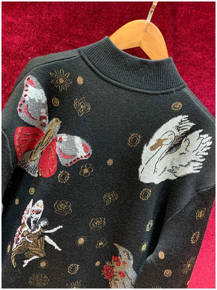 Svoryxiu Модный осенне-зимний вязаный кардиган пальто женские длинный рукав мультфильм шаблон Свободный свитер пальто женский