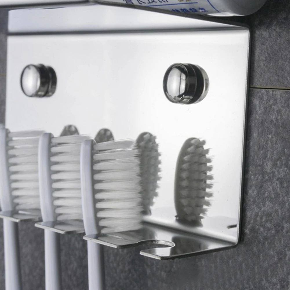 5 слотов стеллаж для хранения самоклеящийся настенный держатель для зубных щеток сильная загрузка кухня нержавеющая сталь Туалет принадлежности для отеля
