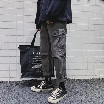 

Ankle-Length Cargo Pants Men Streetwear Black Hip Hop Pants Men Clothes 2018 Cargo Joggers Men Pants Streetwear Casual Trousers