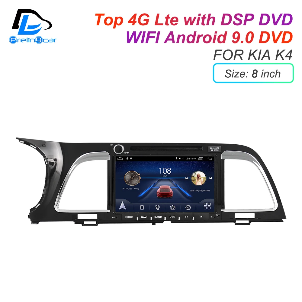 Android 9.0 DSP subwoofer 4G Lte multimedia GPS DVD player For KIA K2 K4 car headrest monitor radio stereo navigation system | Автомобили