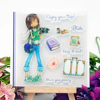 

10*10CM Hot sale Photography girl Clear Stamps / Silicone Seals Roller Stamp for DIY scrapbooking photo album/Card Making