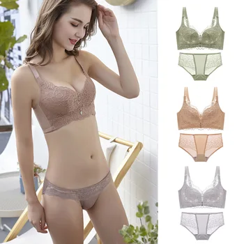 

Hantan Women Sexy Lingerie Bra Set Lace Wireless Bras sets Underwear Comfortable Sets Lenceria Plus Size 90 ABCD Cup Bra
