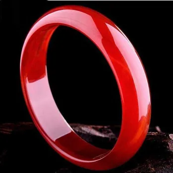 

Natural pink Carnelian Bracelet Female vision texture Red jade marrow wide fine bracelet SpongeBob Red crystal Jewelry Gift