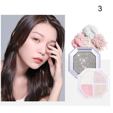 4-цветная рассыпчатая пудра Осветляющий масло Управление тональный крем Легкий дышащий материал Установка Порошок NShopping