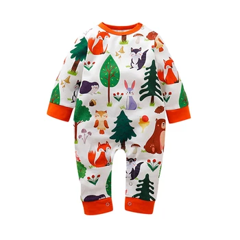

Baby Clothes Infant Boys Girls Long Sleeve Romper Newborns Cartoon Animals Tree Printed Winter Jumpsuits Cute Pullover 0-24M A20