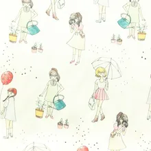 Летняя импортная простая хлопковая ткань с рисунком для маленьких девочек, платье ручной работы из хлопка, CR-63