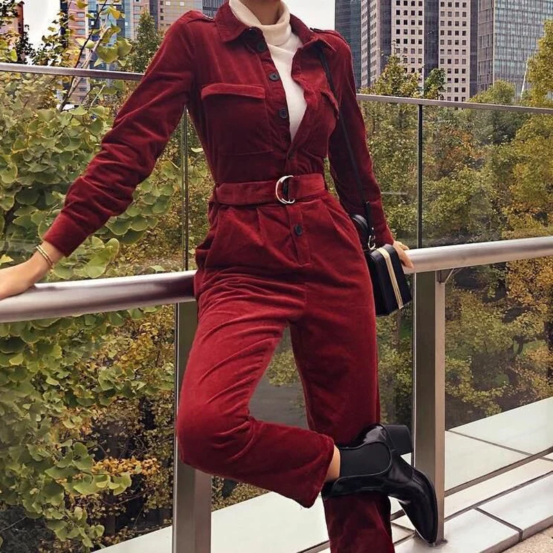 

Women's Evening Cocktail Party Jumpsuit Casual Solid Long Sleeve Buttons Romper