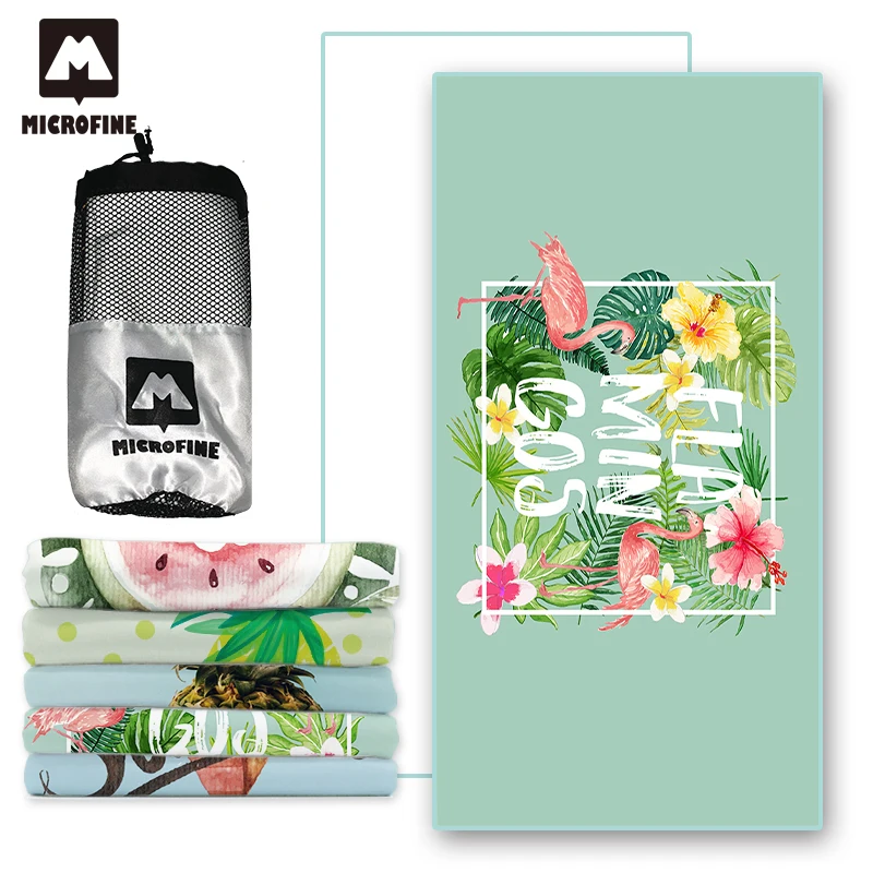 Microfine летнее пляжное полотенце из микрофибры Брендовое абсорбирующее