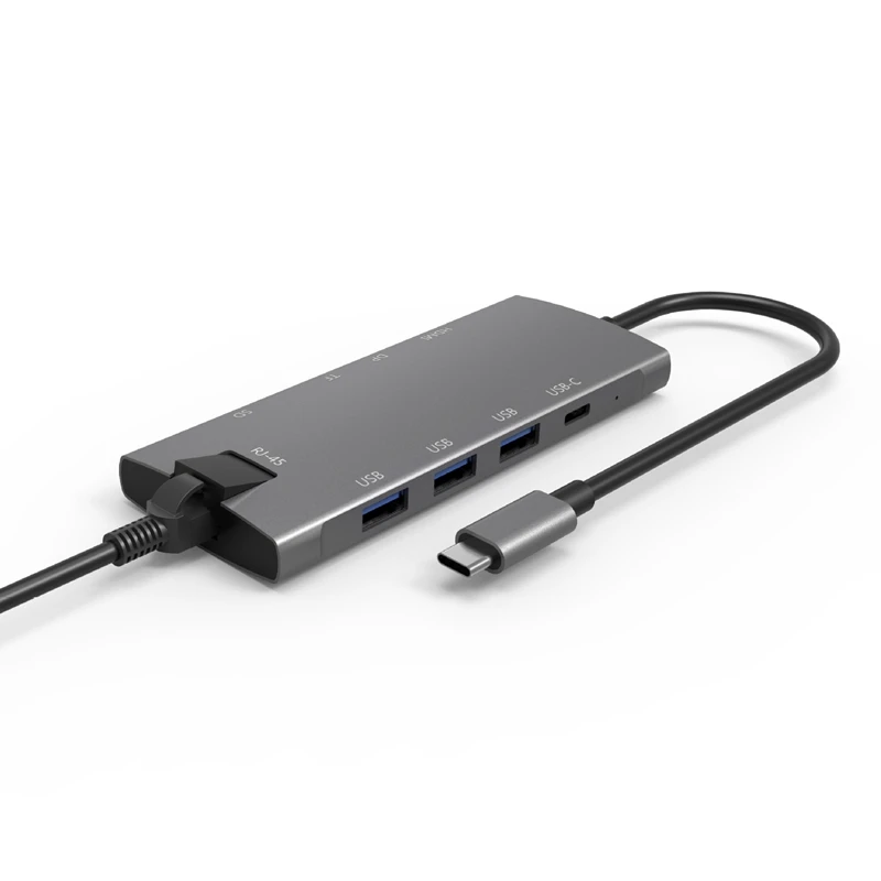 USB-C концентратор RJ45+ Hdmi+ DP+ USB3.0 type C к Gigabit Ethernet Rj45 Lan адаптер для ноутбука MacBook Pro