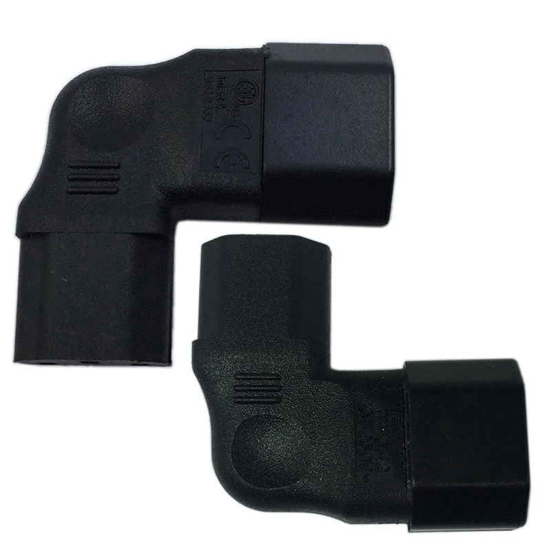 2 шт. правый/левый угол IEC 320 C14 3 контактный штекер к C13 женскому PDU PSU UPS адаптер