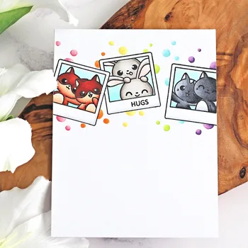 

Rabbits' Hugs Cutting Dies And Corresponding Silicone Stamps For DIY Scrapbooking Photo Album Paper Card Making Decoration Craft