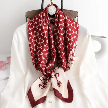 

NEW Women Silk Square Scarf Bubble Printed Fashion Lady Shawls Leaf Bird Femme Hijab Big Square Designer Brand Spring Scarves