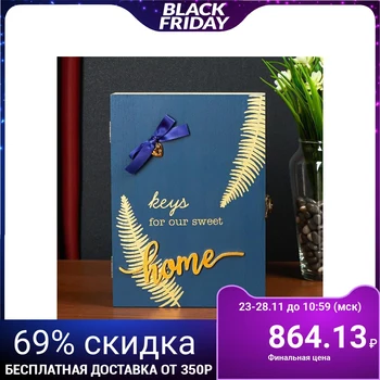 

Housekeeper wood 5 hooks "Golden fern on blue" 24х17х4 cm 4762534