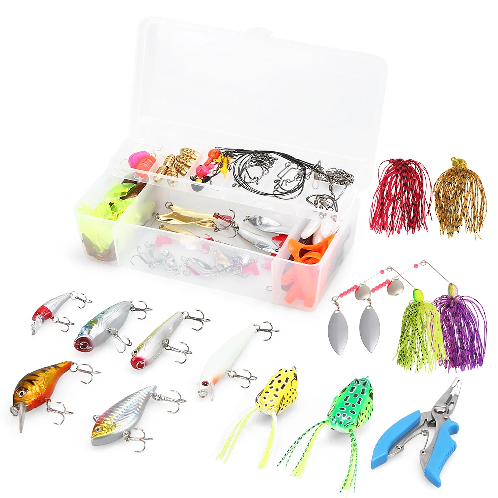 

129Pcs Fishing Lures Baits Tackle Combo Fishing Tackle Box and Other Fishing Gear Lures Kit Carp Fishing Tackle Pesca