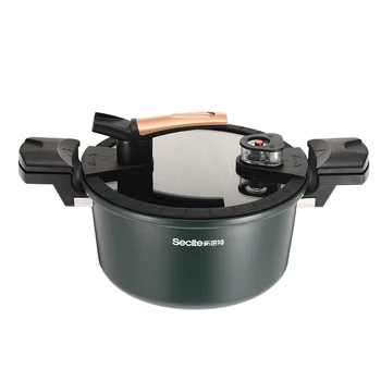 

Household Aluminum Alloy Micro Pressure Non Stick Pot Standing Visual Lid Push Pull Opening And Closing Composite Pot Bottom