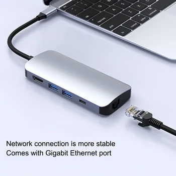 

7 in 1 USB HUB Type C to Multi USB 3.0 HUB HDMI Adapter Dock USB-C 3.1 Splitter Port Type C HUB for MacBook Pro Huawei Mate 30
