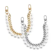 

Pearl Bag Strap For Handbag Belt DIY Purse Replacement Handles Cute Bead Metal Bag Accessories Gold Clasp