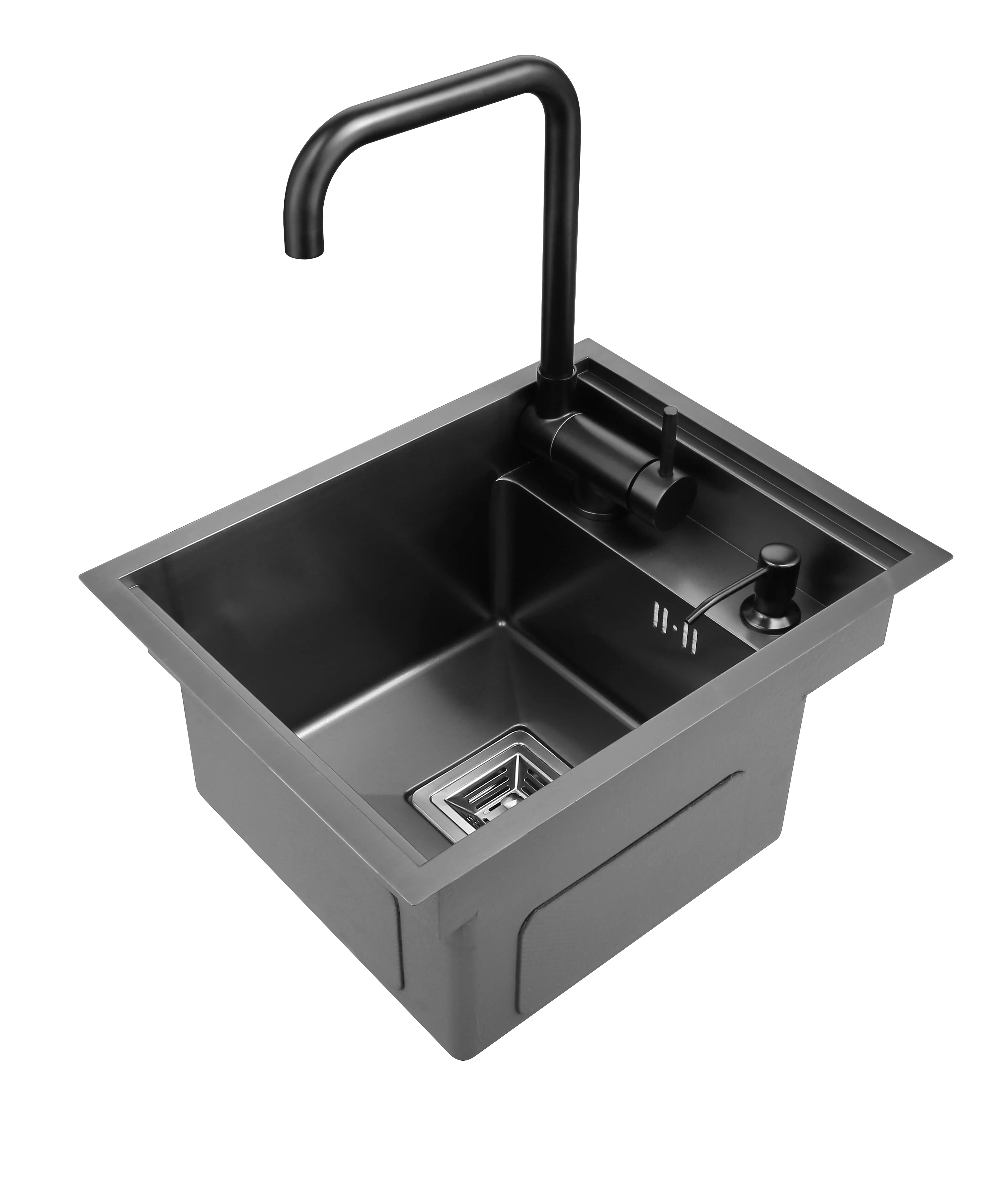 black Hidden Kitchen sink bowl Bar Stainless Steel Balcony sink Concealed black kitchen Bar With clean water tap