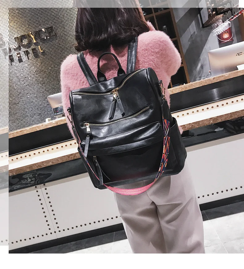 Женский рюкзак с защитой от кражи, дизайнерский, для колледжа, Одноцветный, с замком, искусственная кожа, розовый, повседневные школьные сумки для подростков, Mochila, блокнот, сумки для книг
