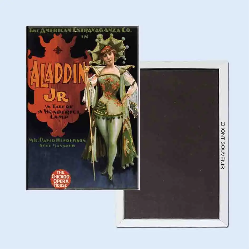 Aladdin Jr A Tale Of Wonderful Lamp David Henderson 24107 Retro nostalgia fridge magnets |