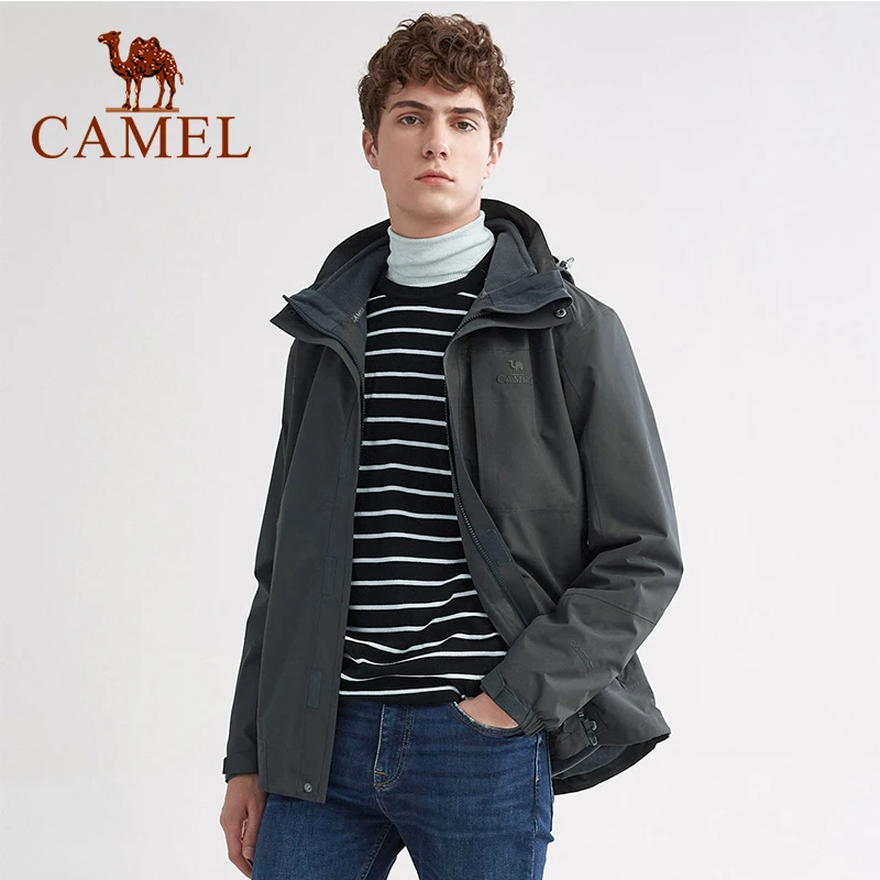 CAMEL Mannen Vrouwen 3 in 1 Outdoor Wandelen Jas Casual Thermische Fleece Inner Waterdicht Windjack Skiën Wandelen Trekking Jas CAMEL Mannen Vrouwen 3 in 1 Outdoor Wandelen Jas Casual Thermische Fleece Inner Waterdicht Windjack Skiën Wandelen Trekking Jas