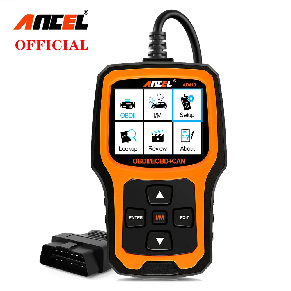 Автомобильный диагностический сканер Ancel AD410 OBD2 считыватель кодов ODB2 стирание
