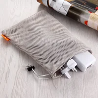Nylon Mesh Drawstring Storage Pouch Bag Digital Products Scratch-resistant Bag Multi Purpose Travel & Outdoor Bags