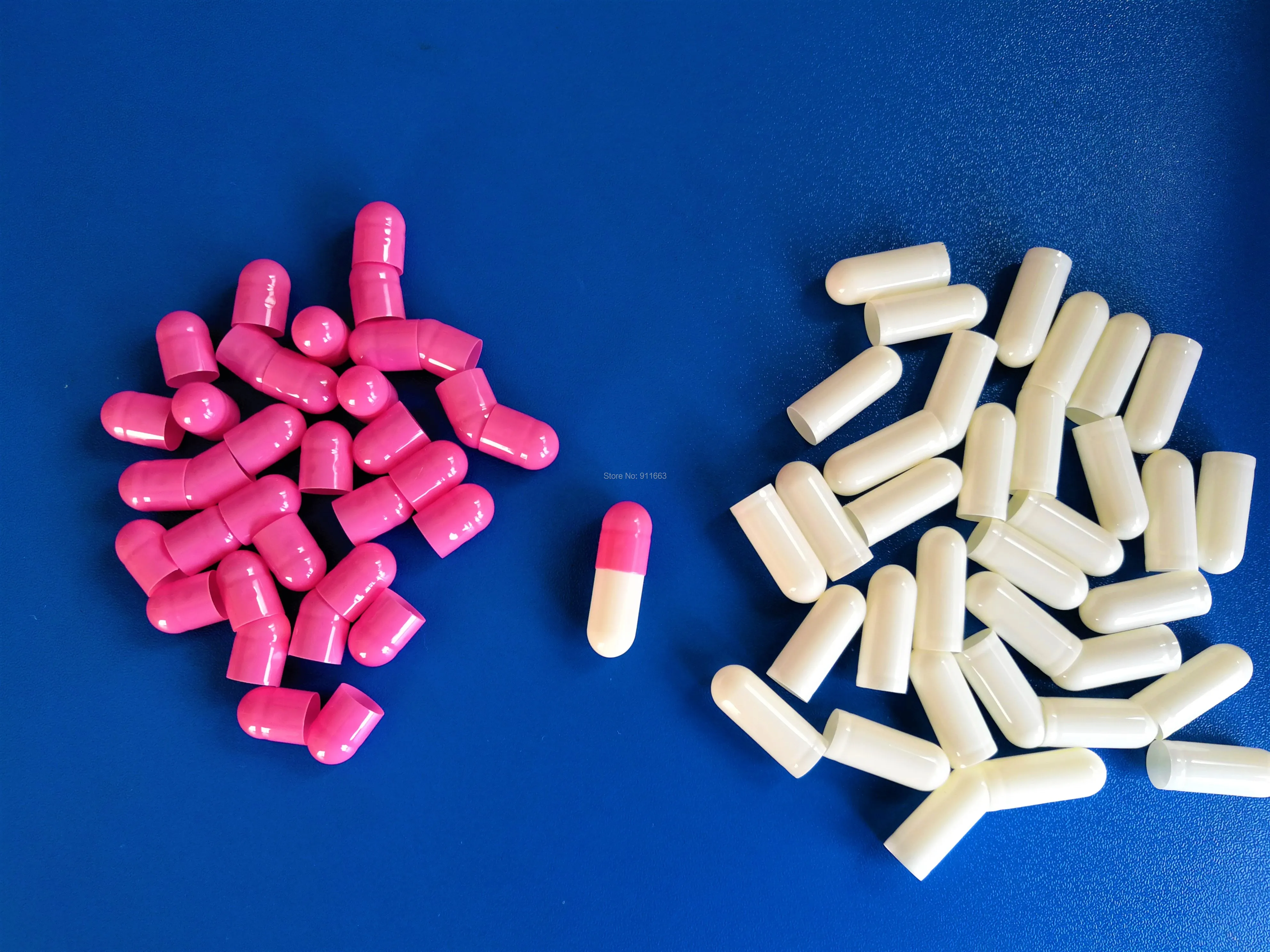 

0 size 2,000pcs!Pink-white colored empty gelatin capsule,gelatine hollow capsule (joined or seperated capsule available!)