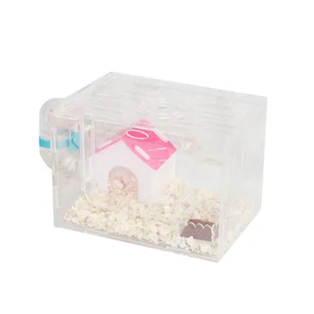 

Mini Hamster House Acrylic Guinea Pig Cage Single Layer Transparent Villa Small Pet Toy
