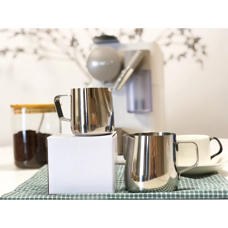 Milk Frother Jug Milk Frothing Jug 150ml/250ml Stainless Steel Milk Frothing Pitcher Markings Milk Jug Coffee Frother and Latte Maker Coffee tools