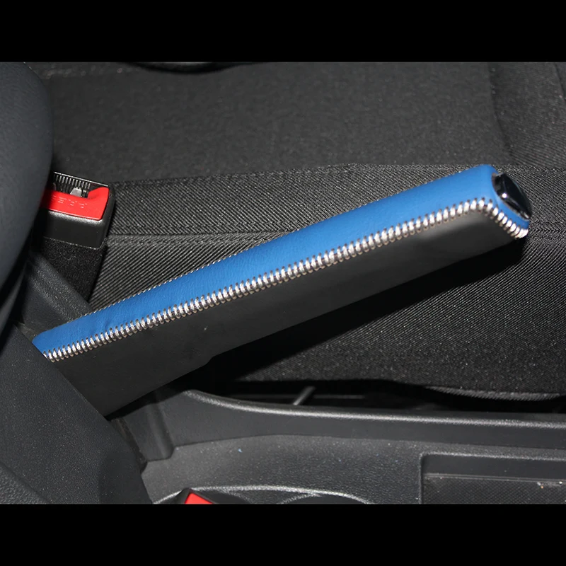 

Car Hand Brake Covers Top Layer Leather Case for Peugeot 308 Handbrake Grips Cover Auto Genuine Leather Handbrake