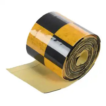 

Reflective Safety Warning Conspicuity Tape Marking Film Sticker black&yellow