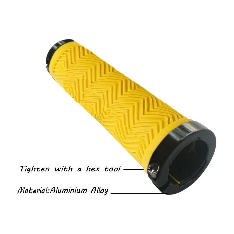 Teyssor Mountain Bike Grips Double Lock on, Non-Slip Shock Absorbing Bicycle Handlebar Grips 130mm for MTB Downhill