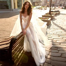 Verngo, Пляжное свадебное платье, сексуальные летние свадебные платья, цветы, тюль, простое платье невесты, бохо, свадебное платье, Vestidos De Novia