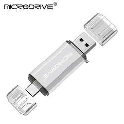 Dual Connector USB Flash Drive - High-Capacity 2-in-1 Storage Solution - 4GB (Silver)