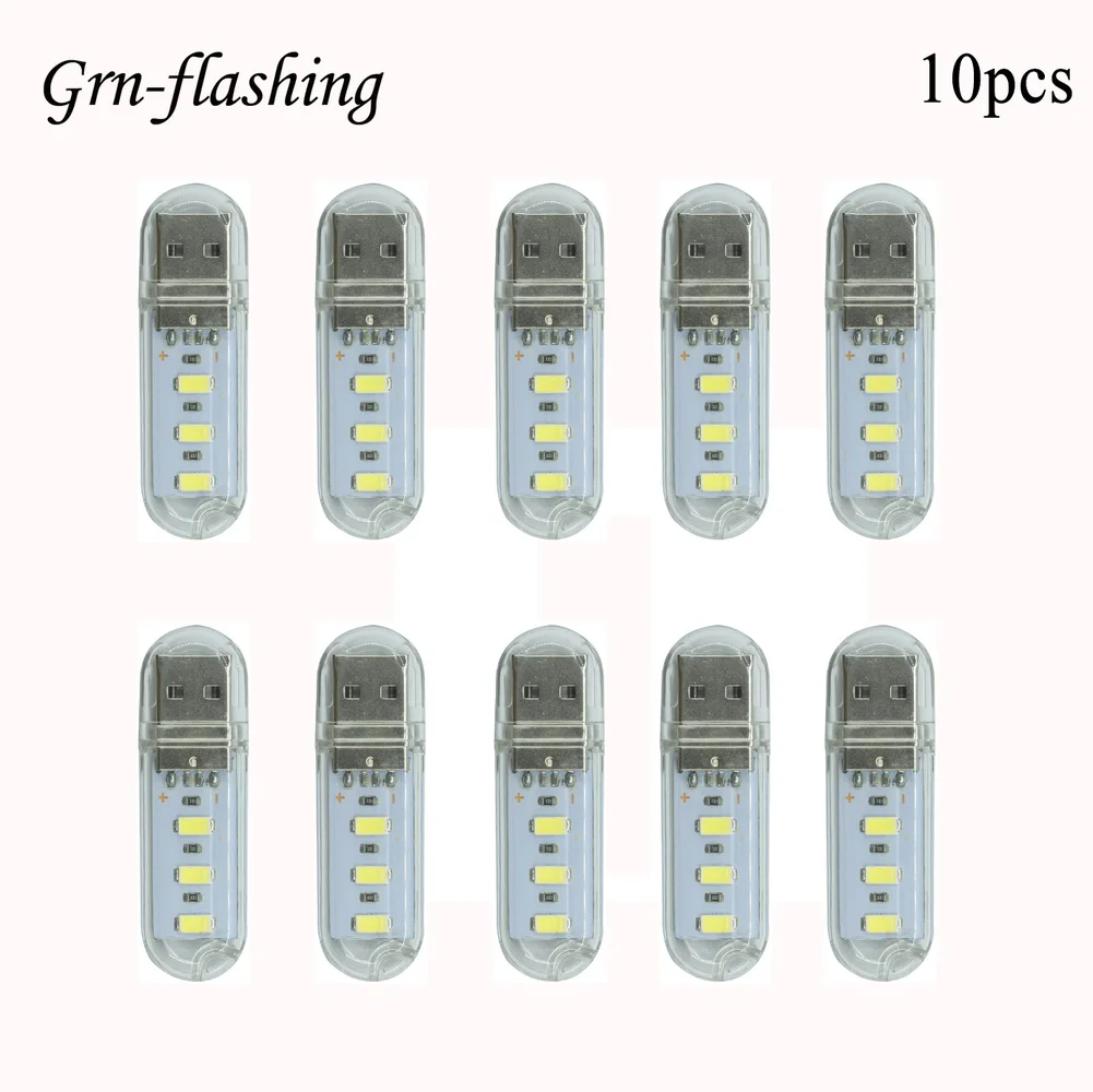 

10pcs Portable Mini USB LED Light 5V Table Desk Lamp Home Night Light for Power Bank PC Laptop Book Book Reading camping Light