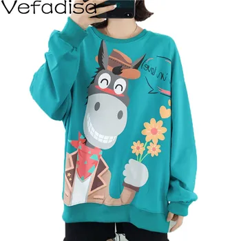 

Vefadisa Plus Size Cartoon Print Women Sweatshirt 2020 Autumn Long Sleeve Pullovers Coat O-Neck Casual Women Sweatshirt QYF3510