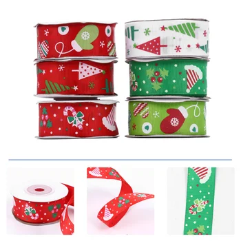 

6pcs 2.5cm Delicate Christmas Ribbon Gift Package Wrapping Supply DIY Gift Tool