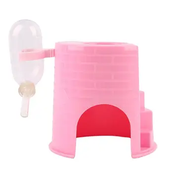 

Small Pet Hamster House Pink Hamster Room Nest Hideout Castle With Water Bottle Small PHamster Hideout Interesting Castle