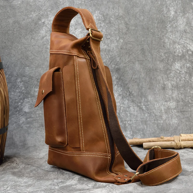 Crazy Horse Leather Unique Backpack9