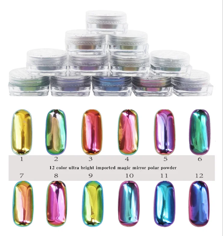 

Top grade optical chameleon mirror, magic mirror, magic powder, magic color, changeable flash powder, fine 12 colors