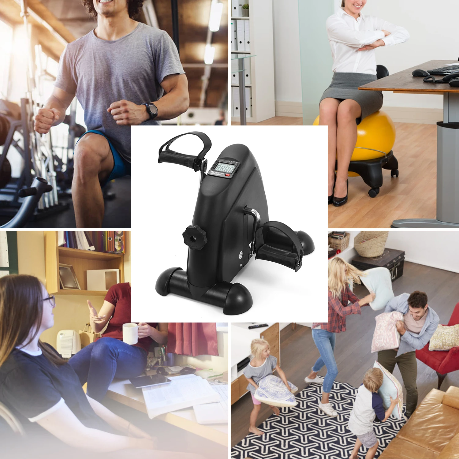 

Mini Pedal Stepper Exercise Machine LCD Display Indoor Cycling Bike Stepper with Adjustable Resistance For Home Office Gym