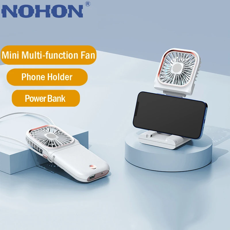Портативный мини-вентилятор NOHON на шею с USB-зарядкой | - Цена: 383,76 руб.