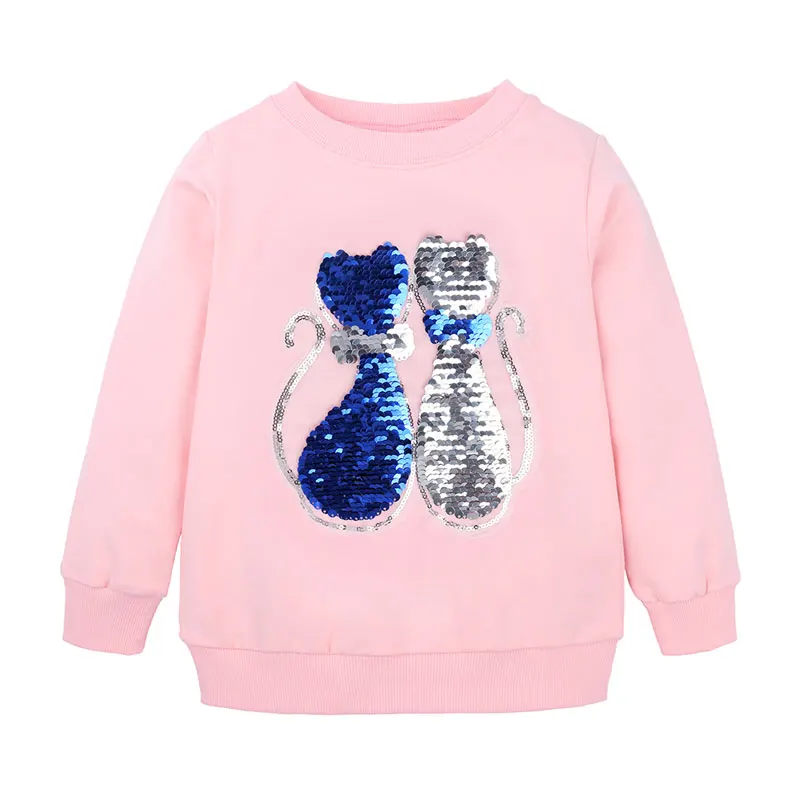 

Discoloration Sequins Children Grils T-Shirt Cotton Long Sleeve Kids Tops Spring Autumn Grils Clothes Sweatshirt 2-7 Years