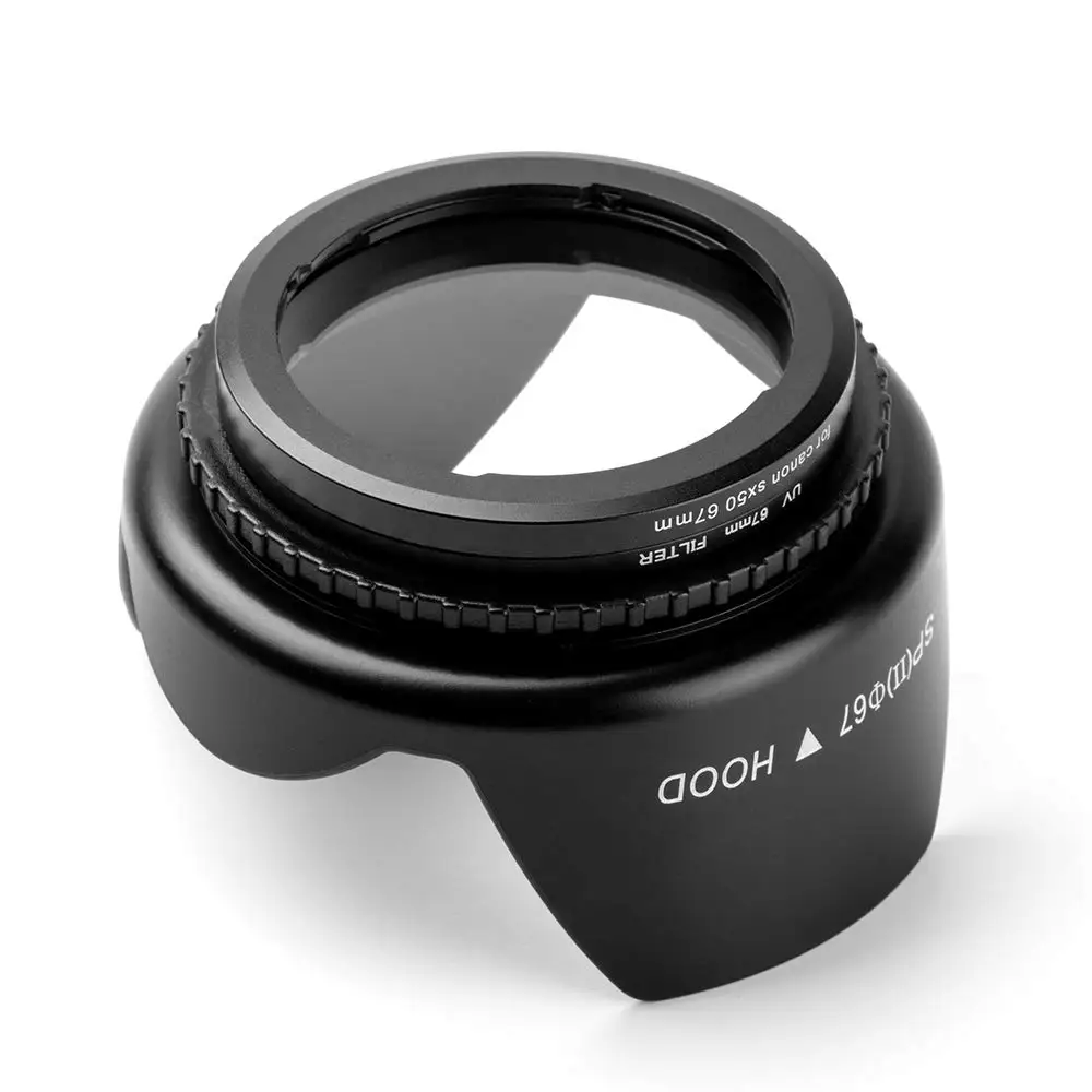 67mm UV Filter & Lens Hood Cap , Adapter Ring for Canon Powershot SX50 SX40 SX530 SX540 HS Digital Camera 4