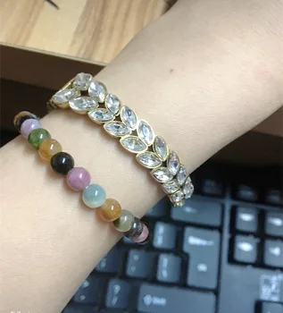 

New fashion luxury brand horse eyes bangle for women vintage gold crystal inital letter logo wings bracelet brand female jewelry